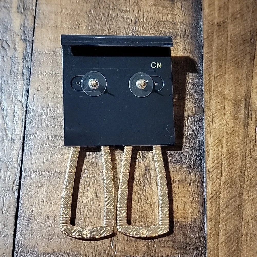 House Of Harlow Gold Tone Mesa Door Knocker Earrings